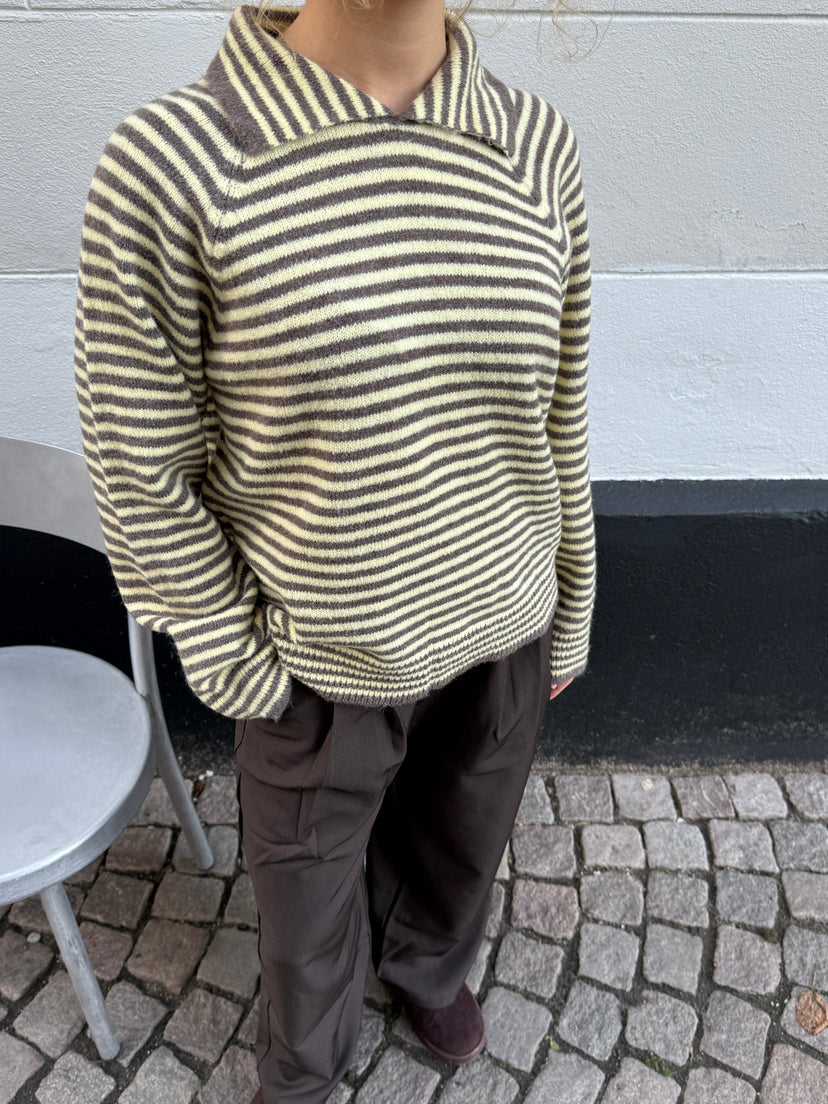 Preloved Marina Polo Knit - Yellow/Brown