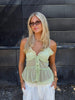 Cecilie Frill Top - Pistachio
