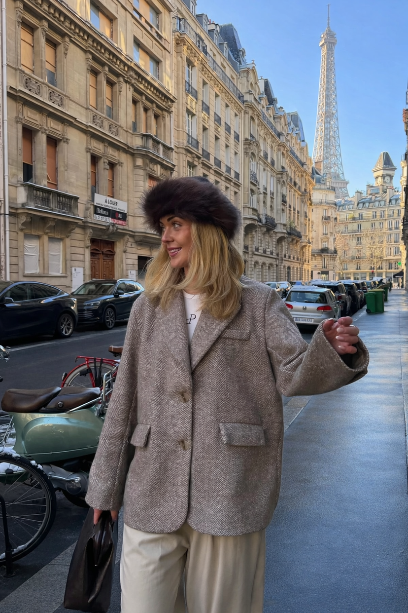 Elnora Blazer - Beige/White