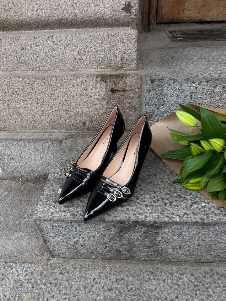Cornelia Buckle Pumps - Black