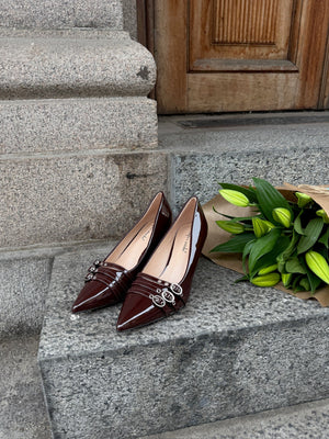 Cornelia Buckle Pumps - Dark Brown