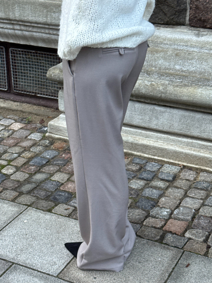 Preloved Nora Low Waist Pants - Light Grey