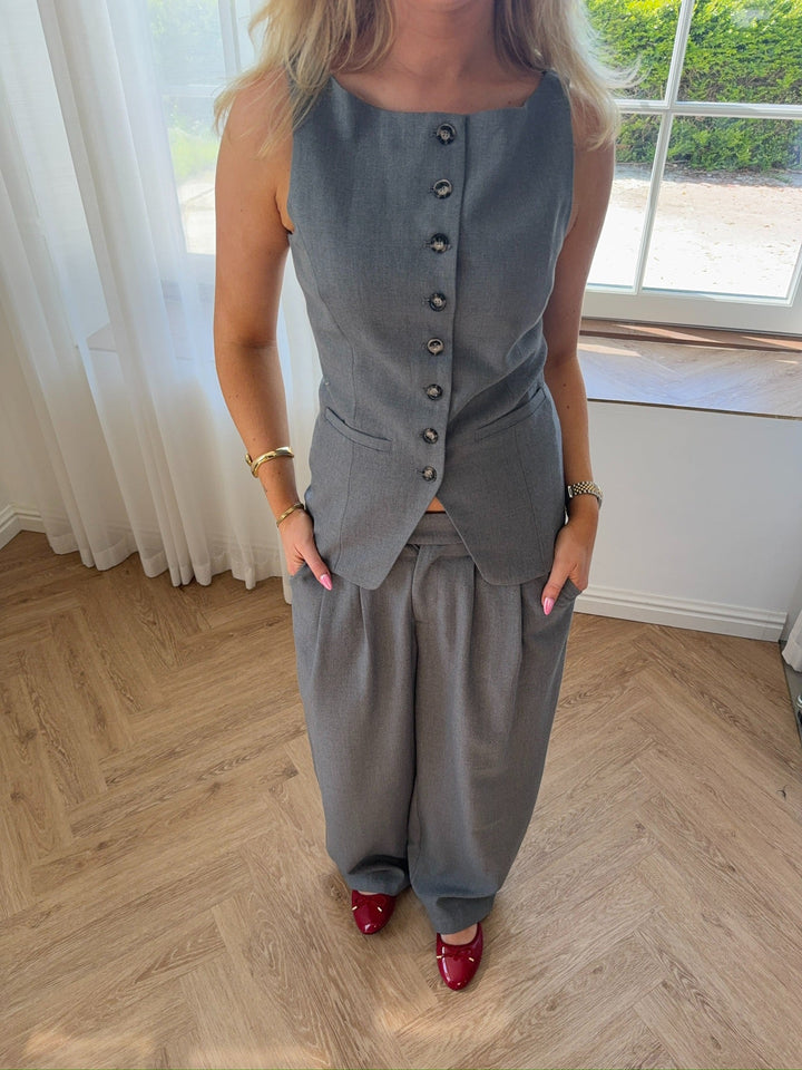 Preloved Nora Vest - Medium Grey Melange