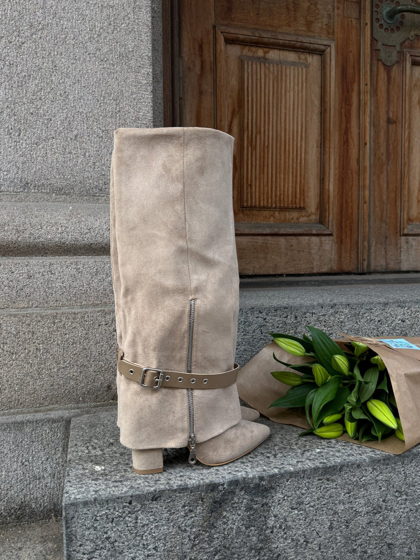 Dagmar Faux Suede Boots - Taupe