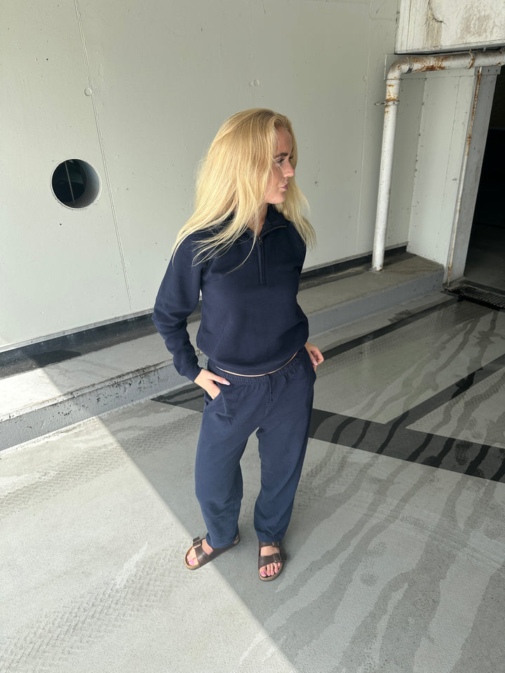 Preloved Half zip sweatshirt, Fruit of The Loom - Navy