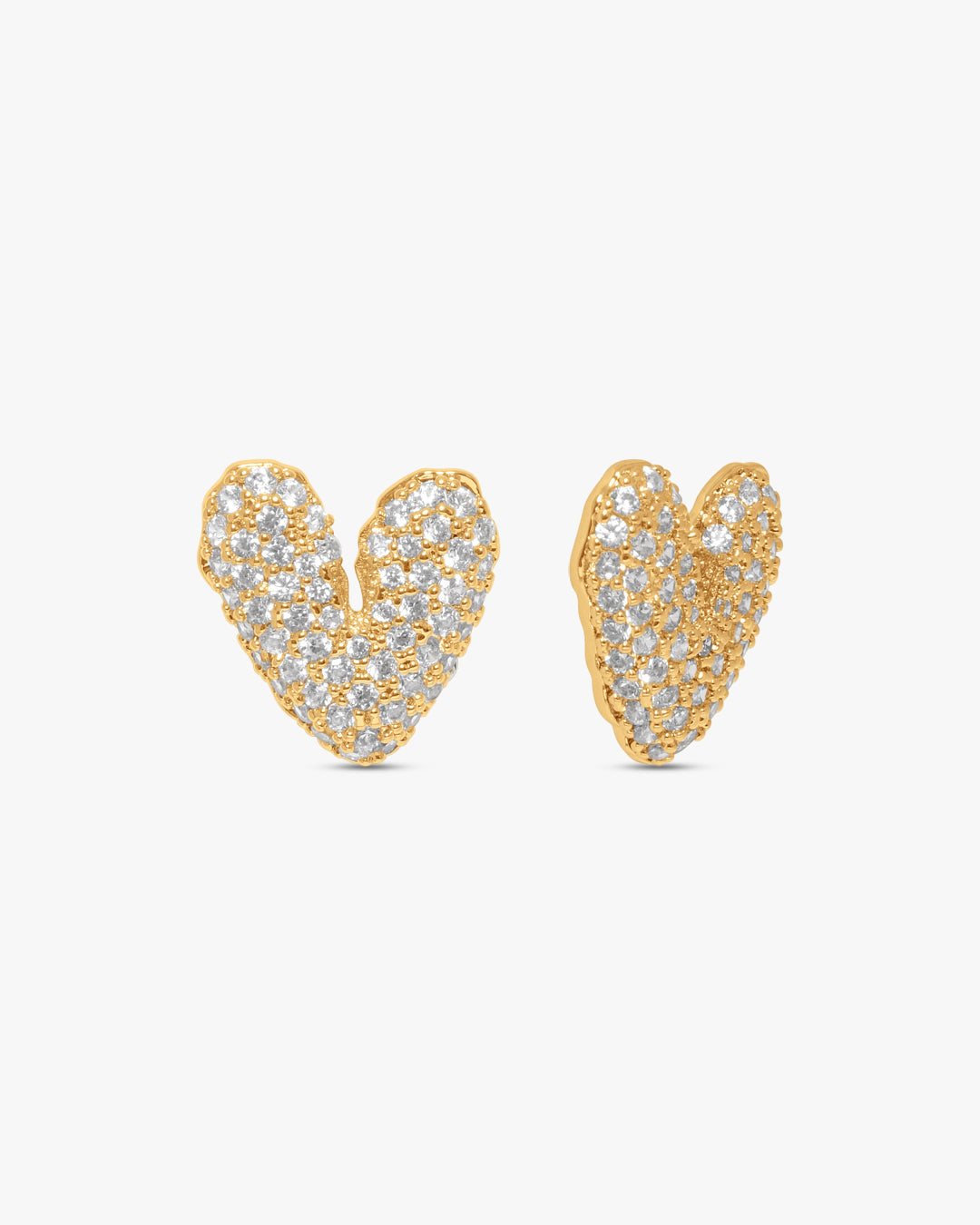 Sigga Glitter Heart Earring - Gold Plated