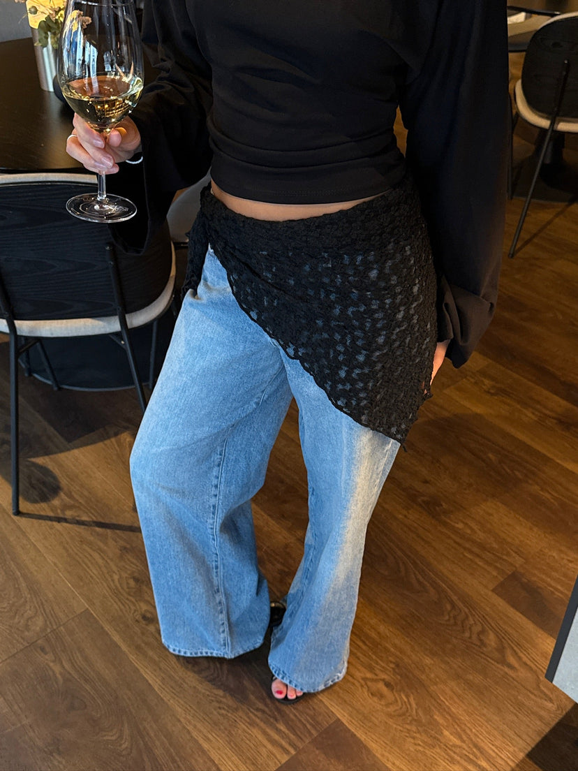 Elisa Lace Scarf - Black