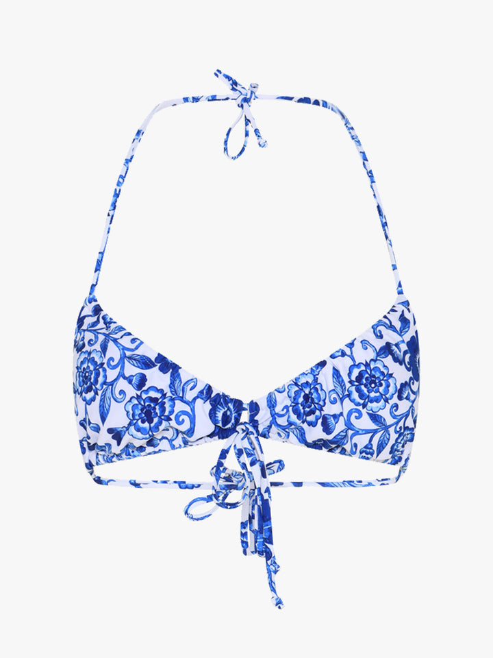 Flora Bikini Top - Blue flower