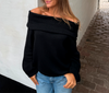 Sally Off Shoulder Knit - Black