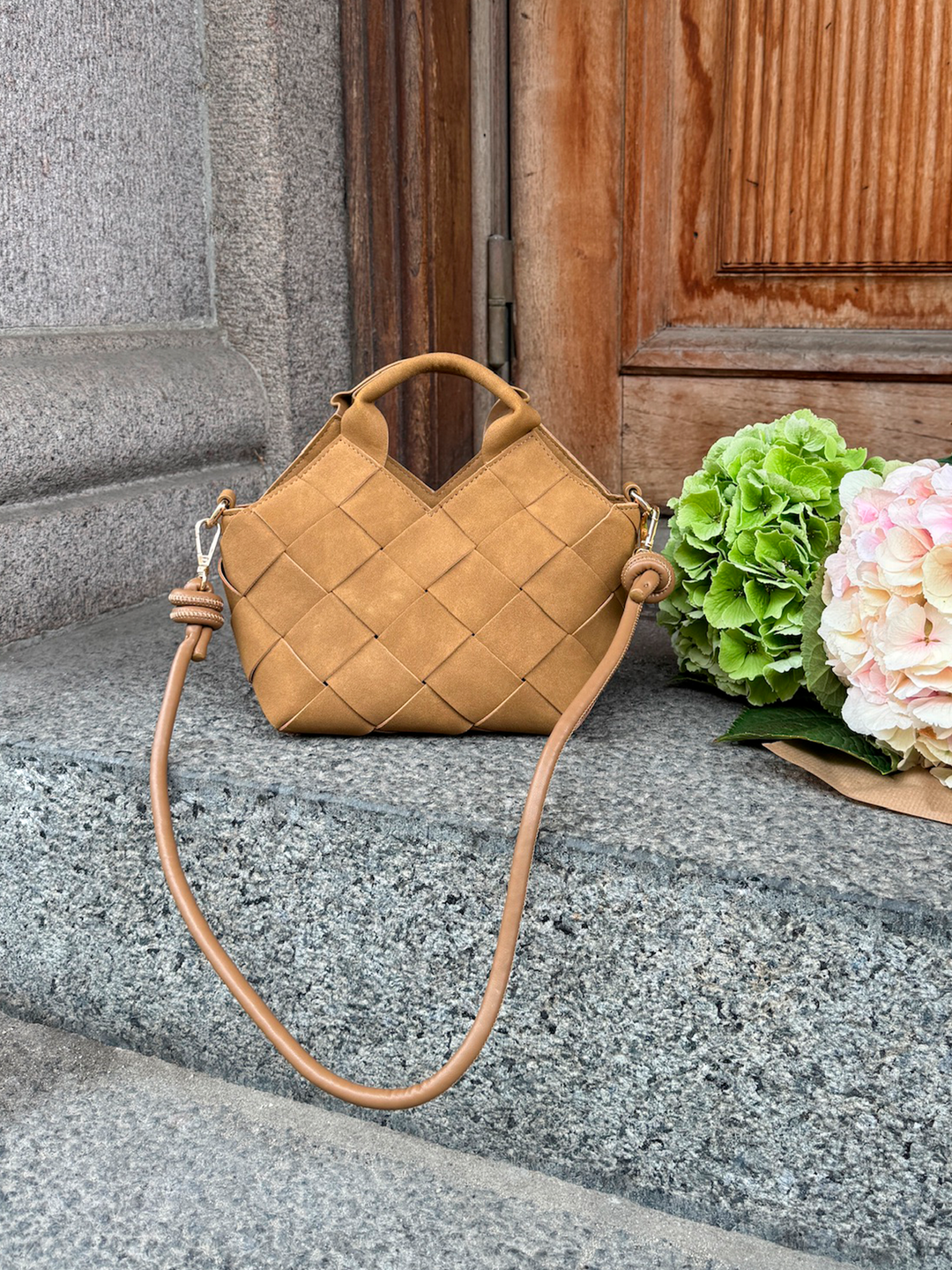 Marly Faux Suede Bag Small - Mocha Brown