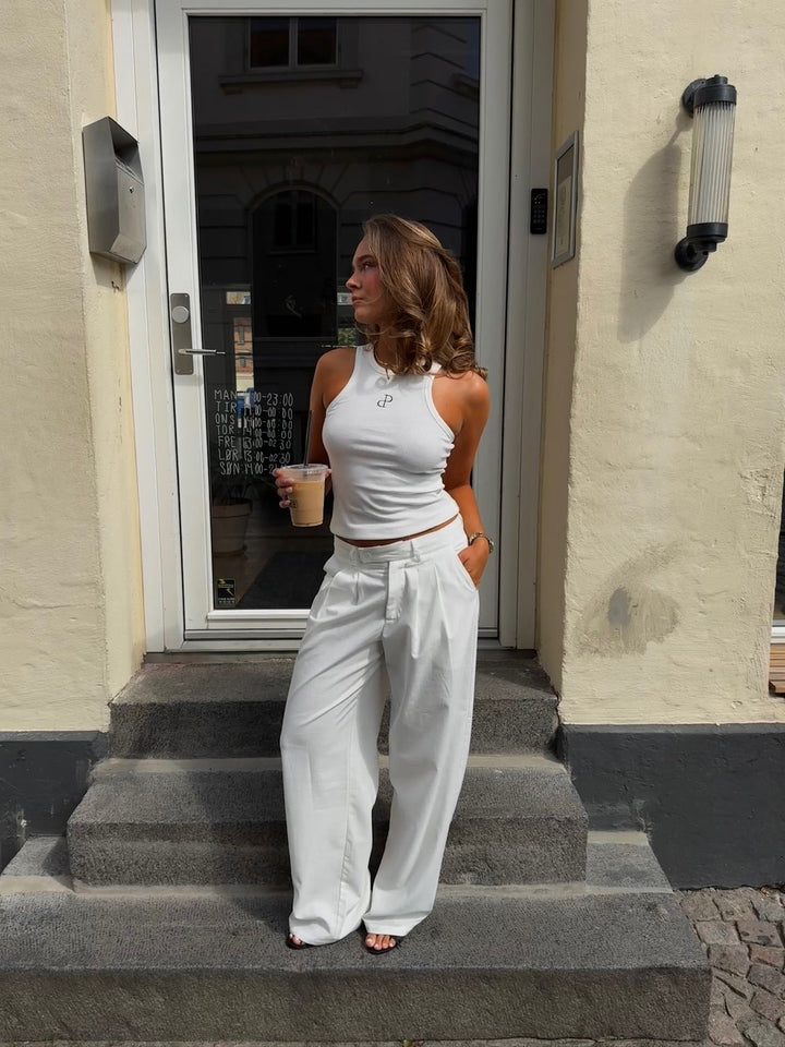 Preloved Nora Linen Pants - White