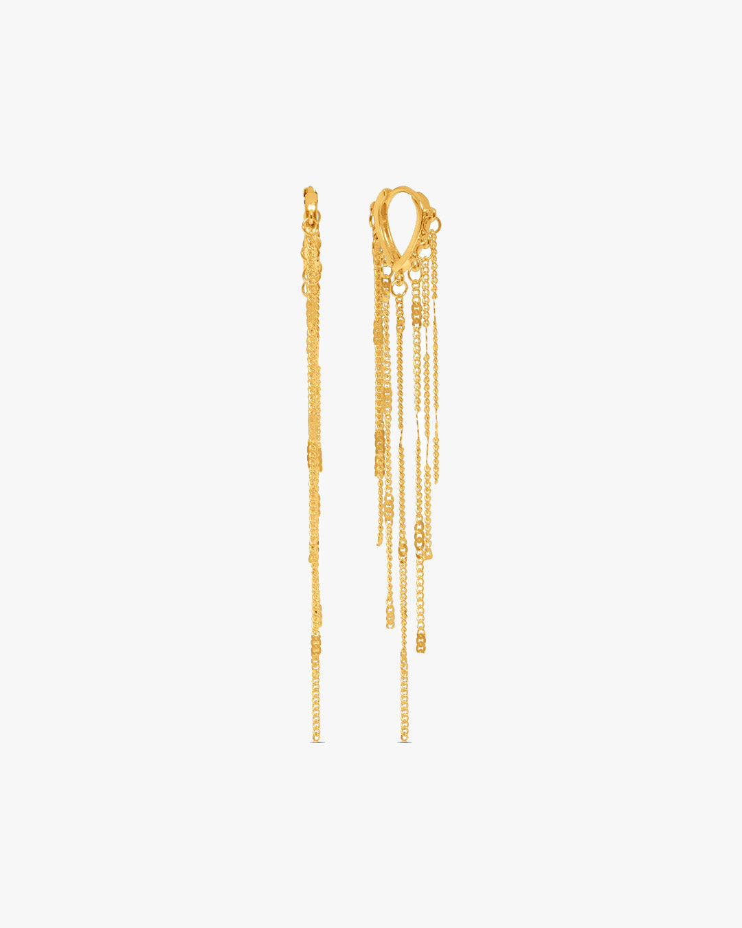 Rosa Long Flowy Earring - Gold Plated