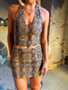 Fiona Halterneck Sequins Top - Snake