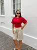 Klara Waisted Top - Rose Red
