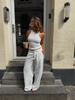 Malou Tank Top - White/Black Logo