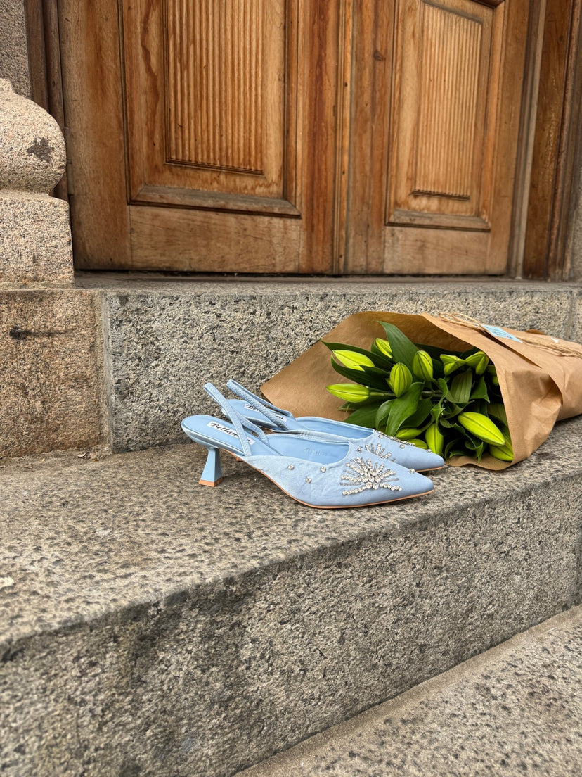 Irina Slingback Kitten Heels - Blue