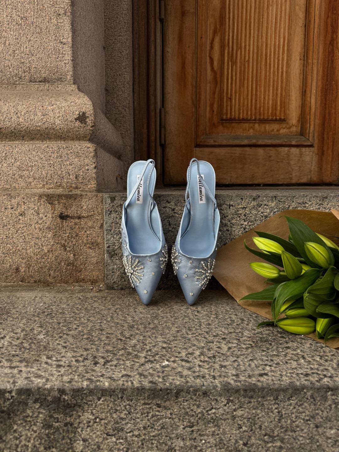 Irina Slingback Kitten Heels - Blue