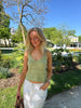 Jennifer Crochet Singlet - Pistachio