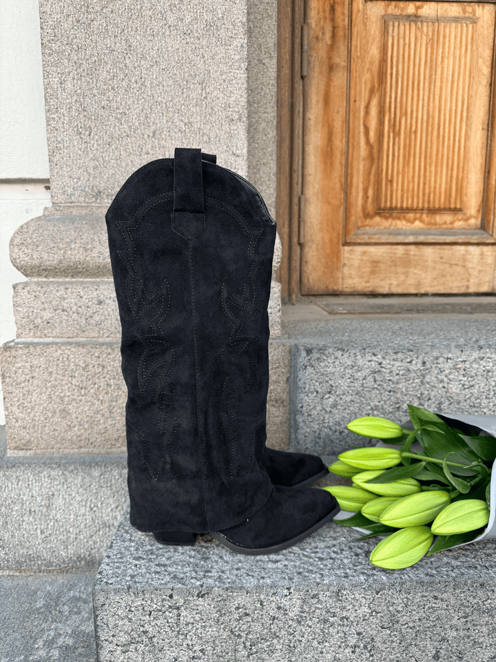 Katrine Faux Suede Boots - Black