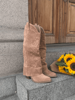 Katrine Faux Suede Boots - Camel