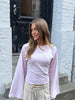 Klara Long Sleeve Waisted Top - Baby Pink