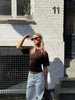Klara Waisted Top - Chocolate Brown