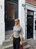 Klara Waisted Top - Light Grey Melange