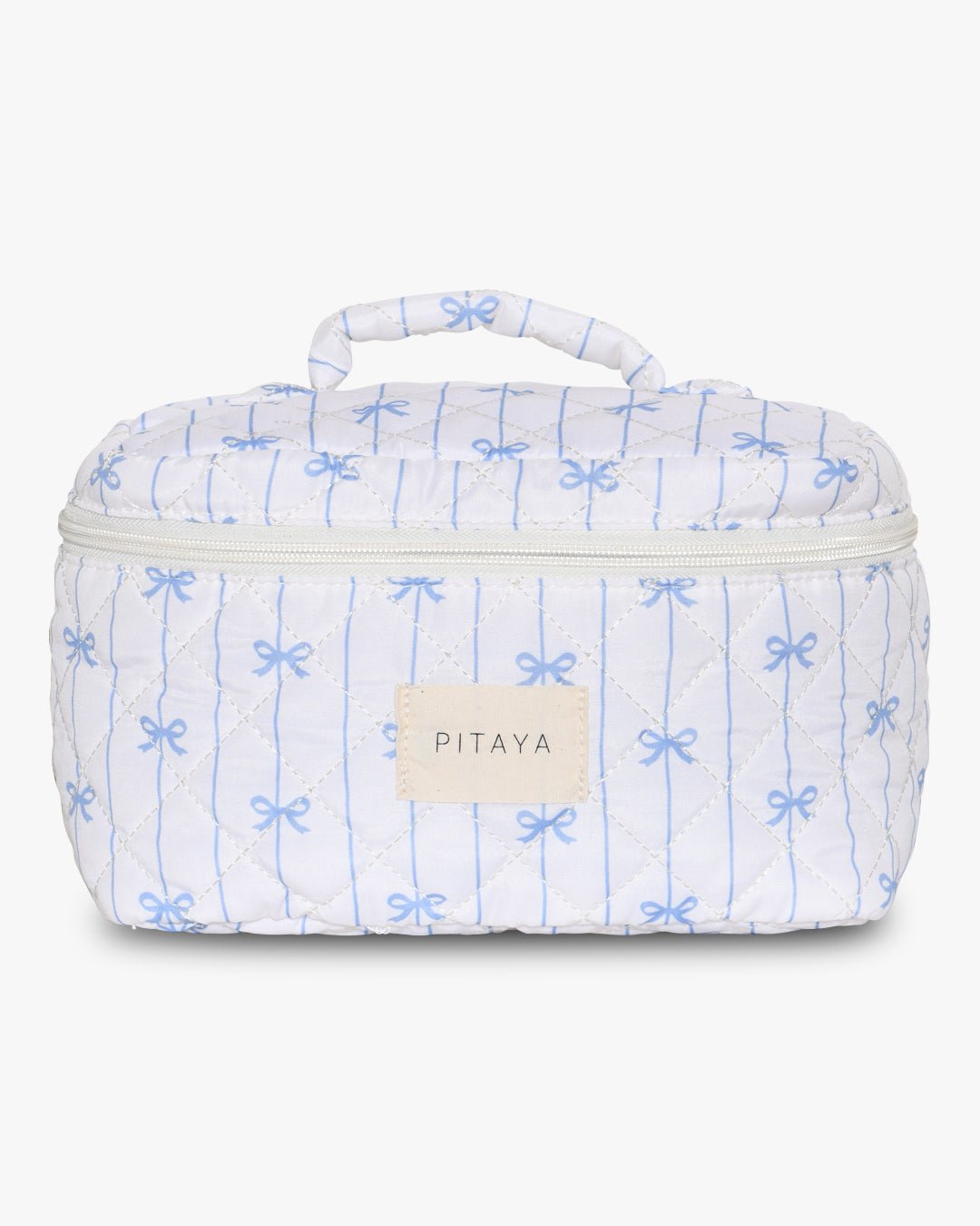 Large Makeup Bag - Blue Bow