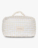 Large Makeup Bag - Yellow Check