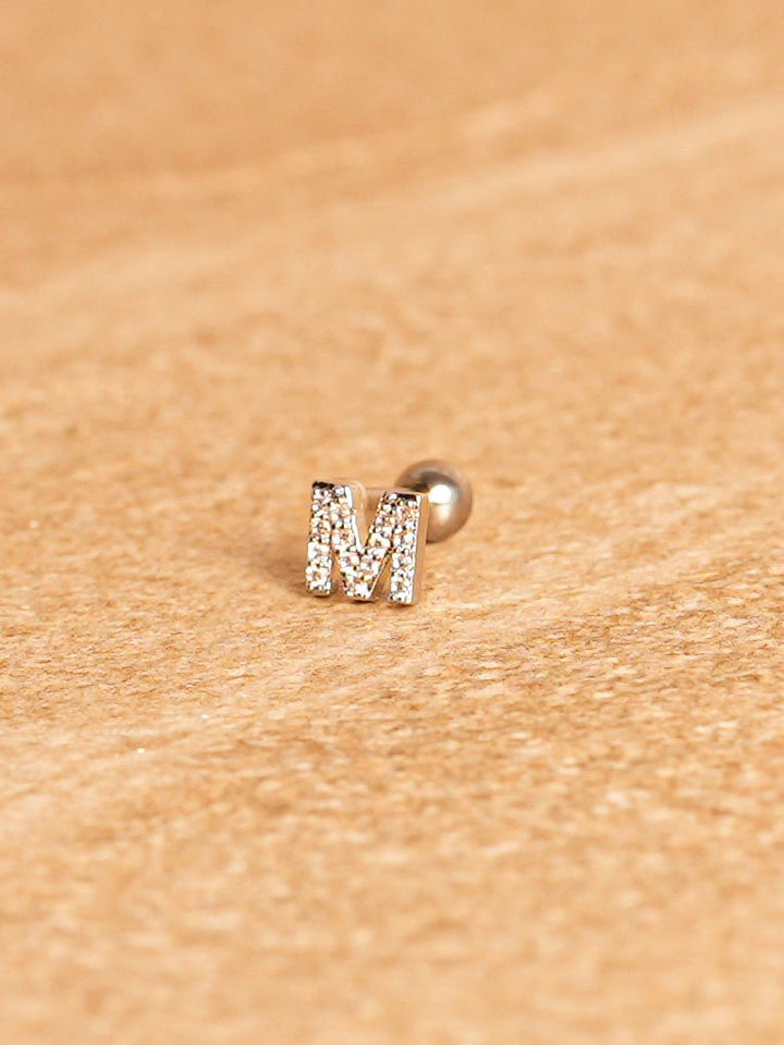 Letter Mini Earring - Silver Plated