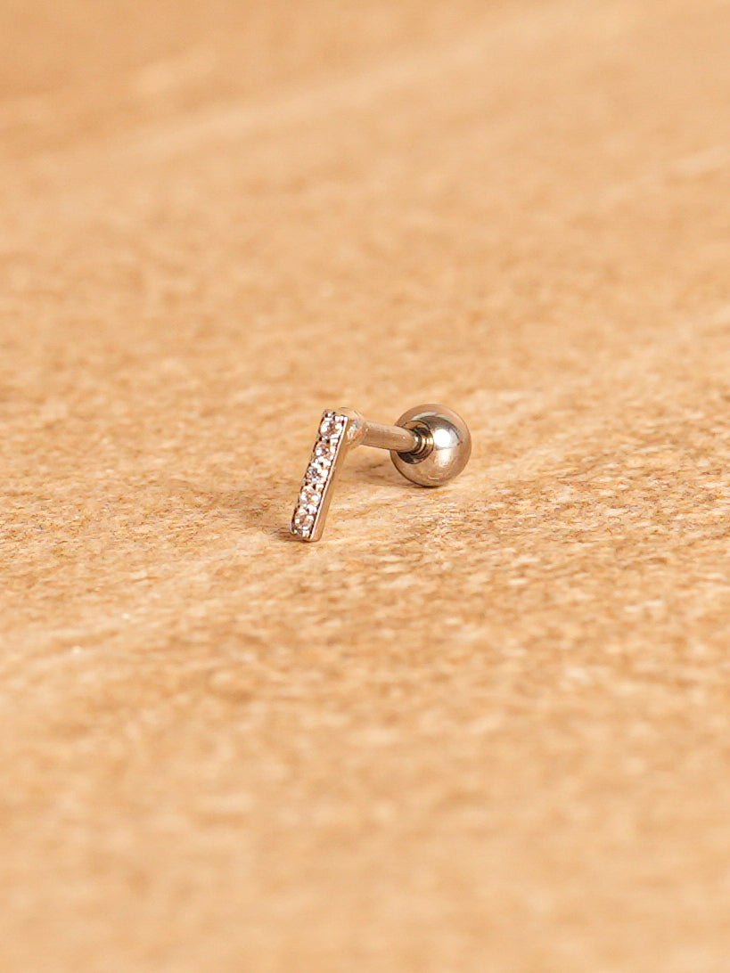 Letter Mini Earring - Silver Plated