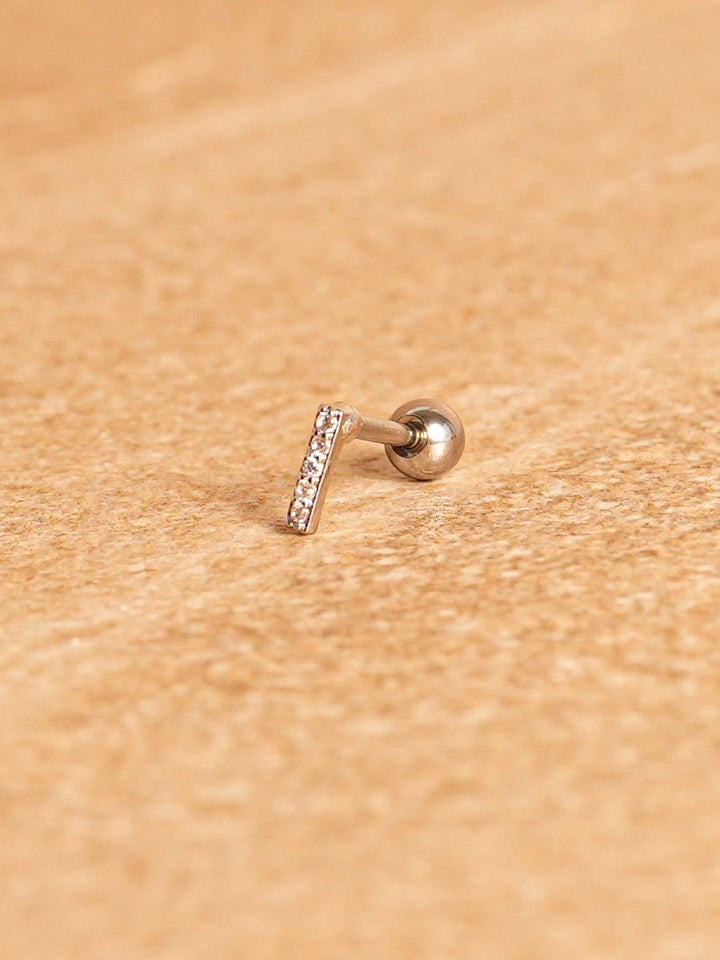 Letter Mini Earring - Silver Plated