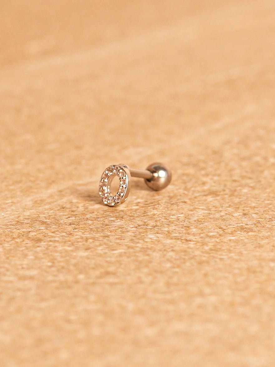 Letter Mini Earring - Silver Plated