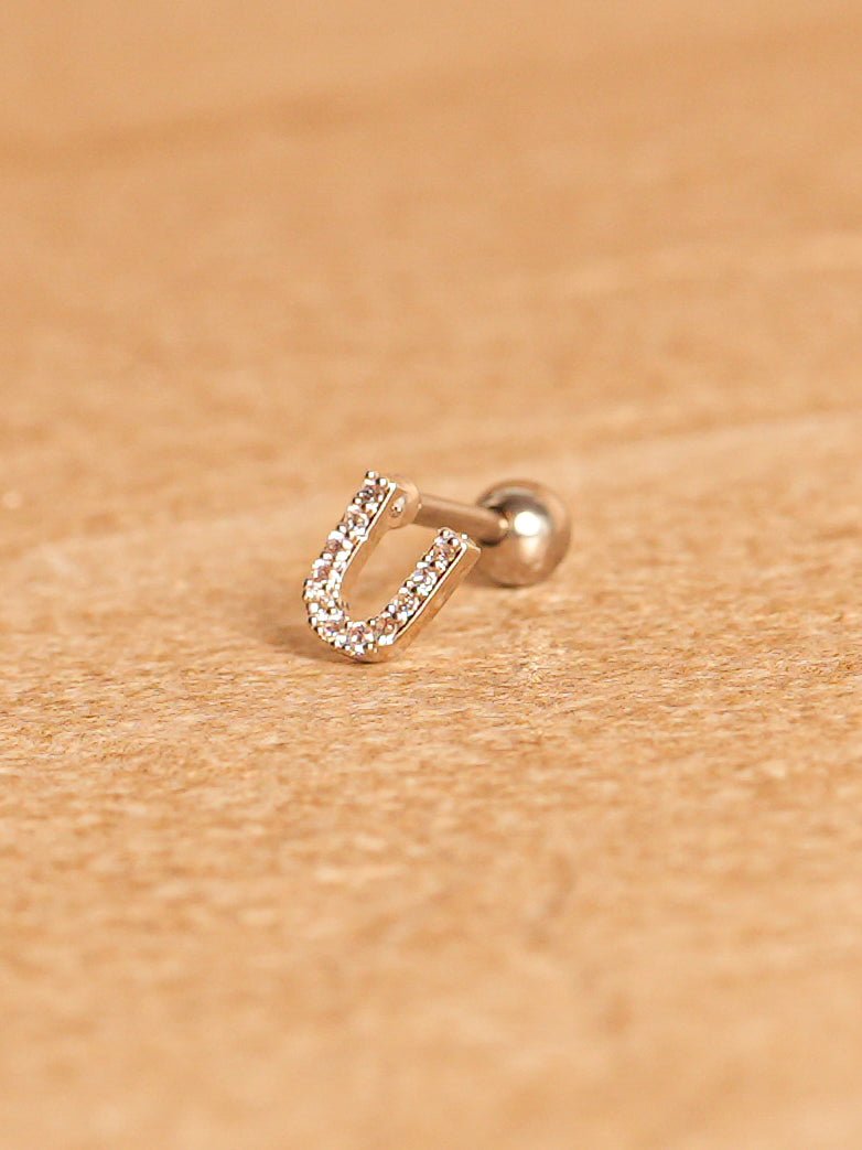 Letter Mini Earring - Silver Plated