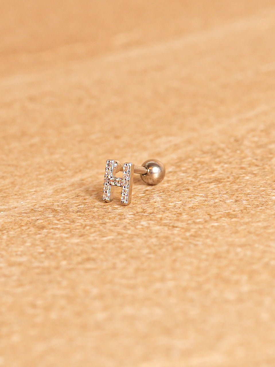 Letter Mini Earring - Silver Plated