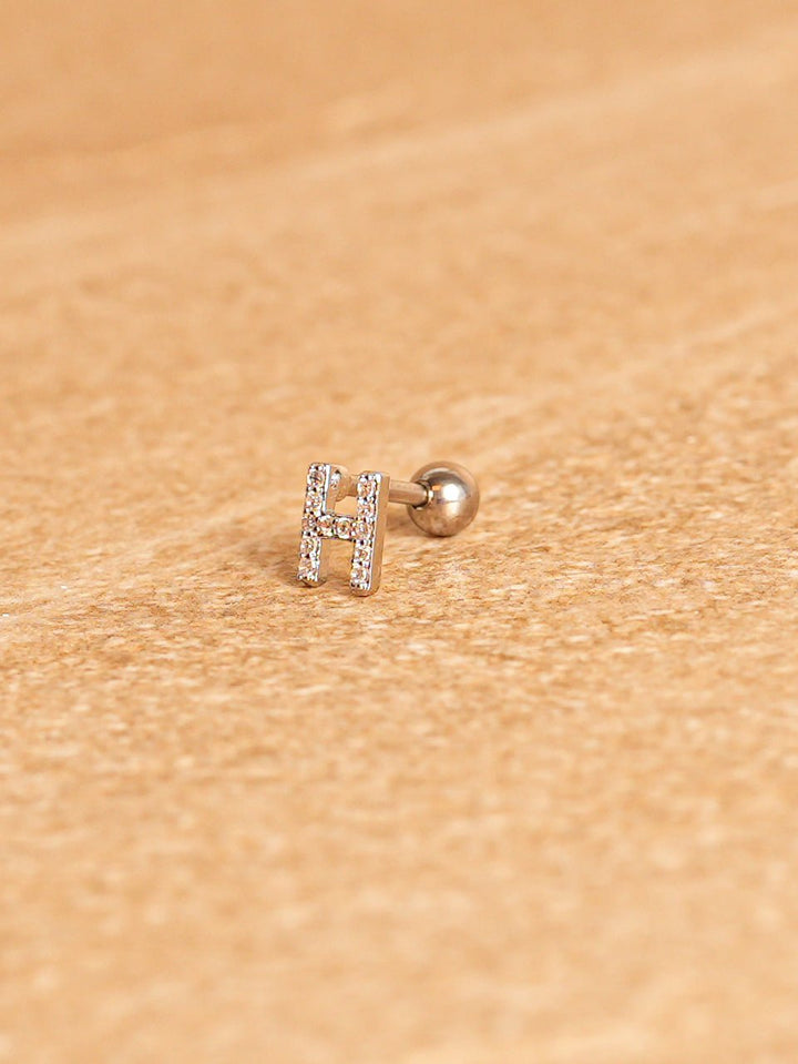 Letter Mini Earring - Silver Plated