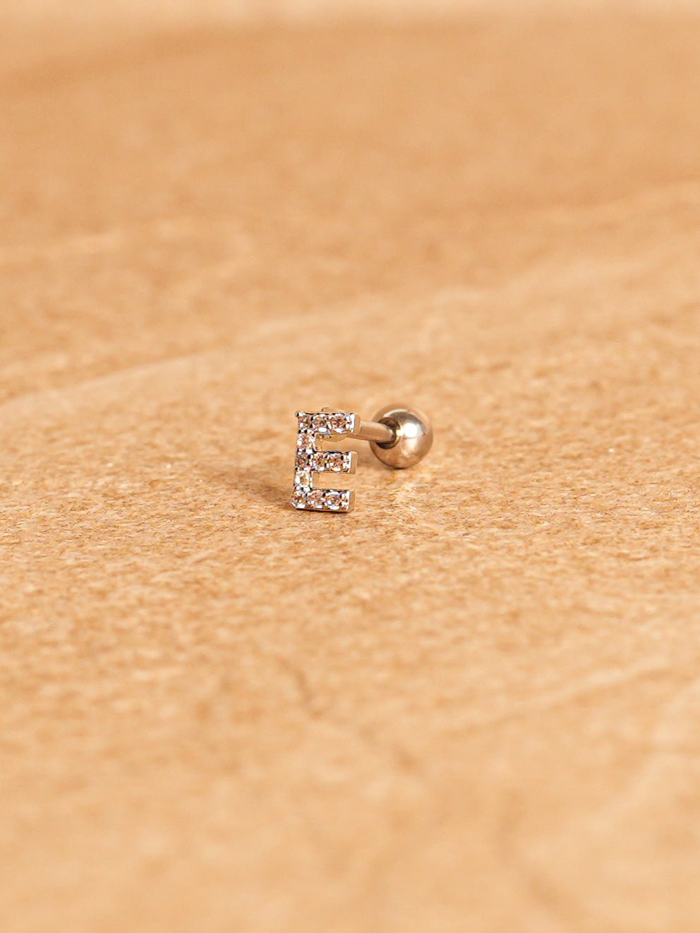 Letter Mini Earring - Silver Plated