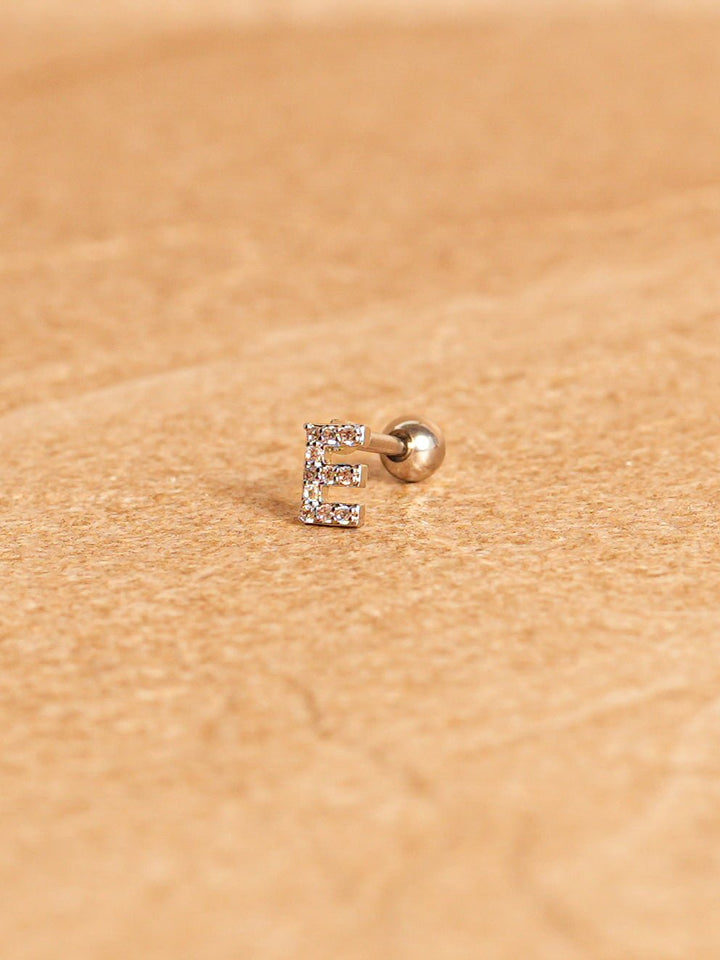 Letter Mini Earring - Silver Plated