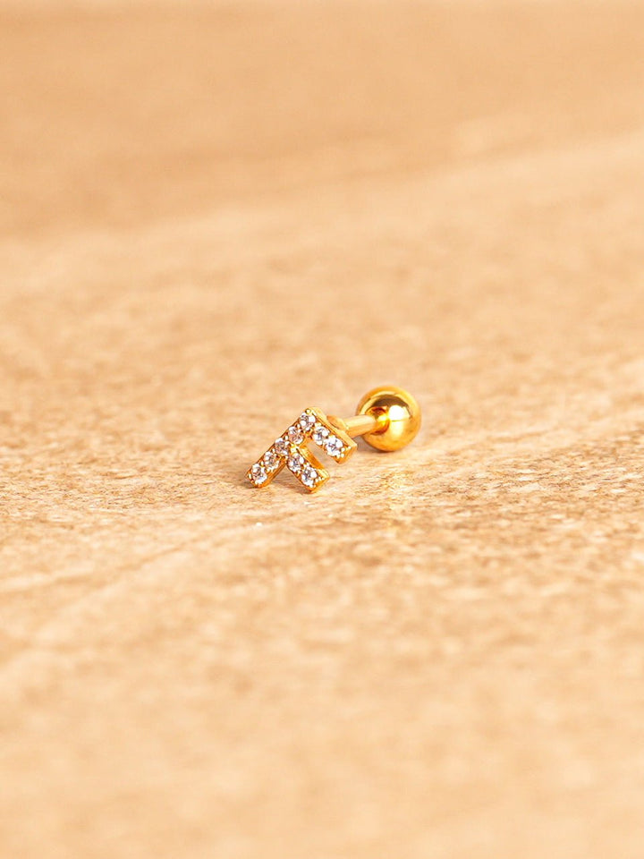 Letter Mini Earrings - Gold Plated