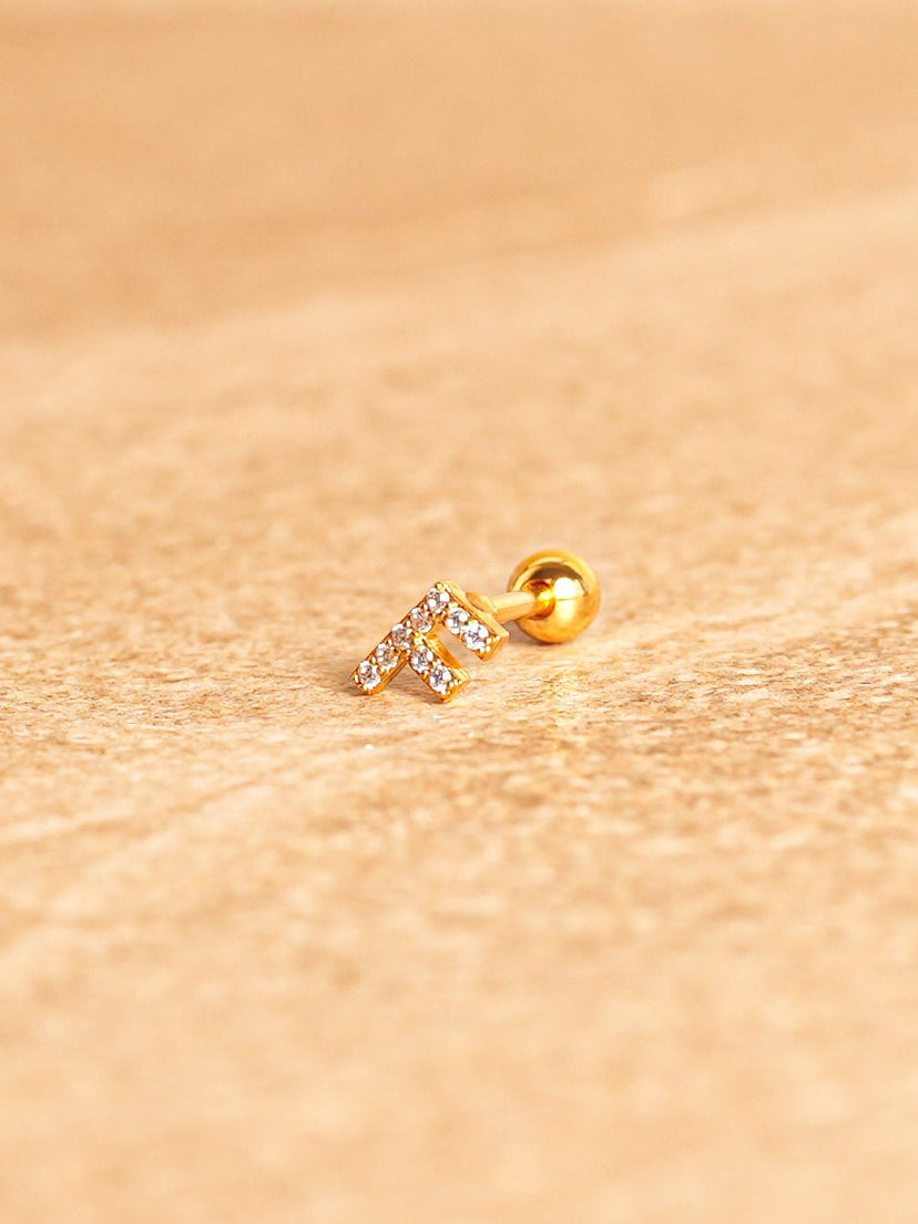 Letter Mini Earrings - Gold Plated