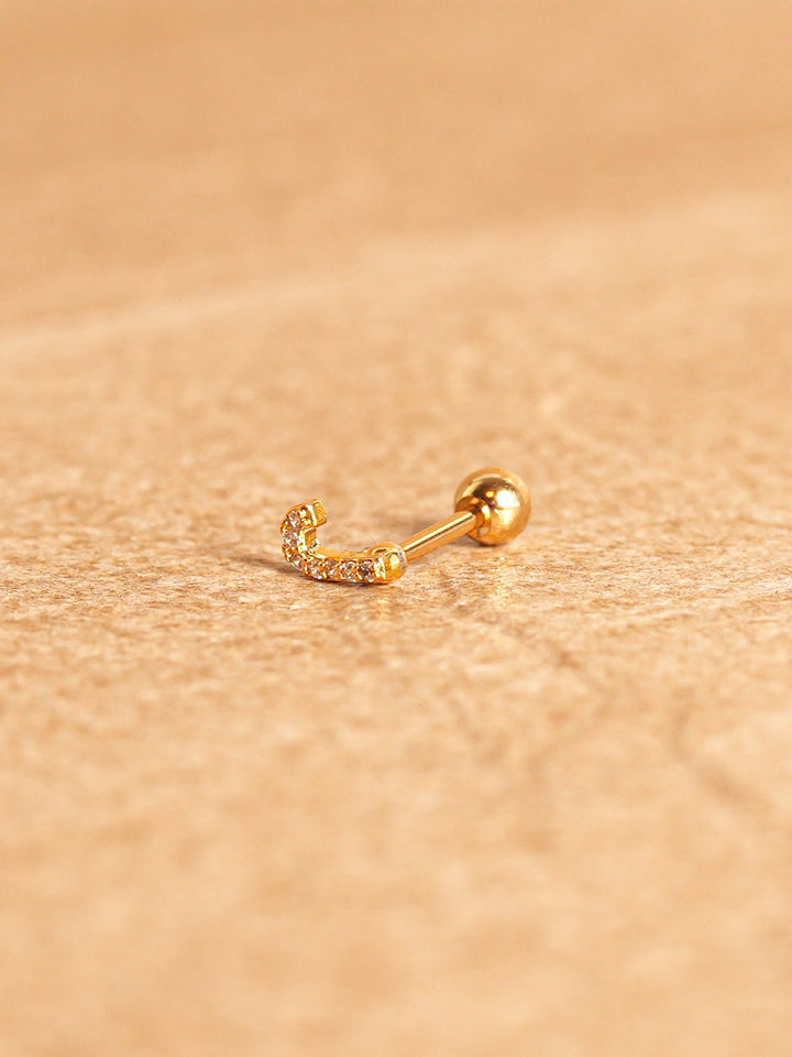 Letter Mini Earrings - Gold Plated
