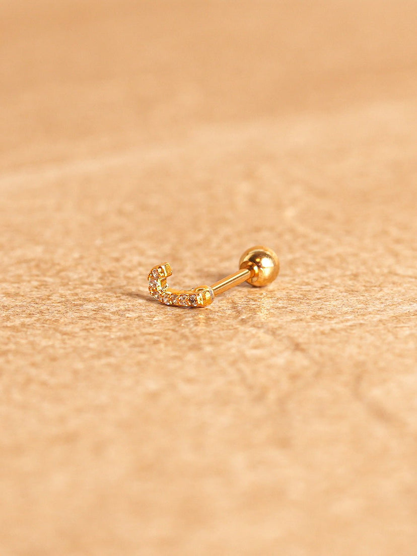 Letter Mini Earrings - Gold Plated