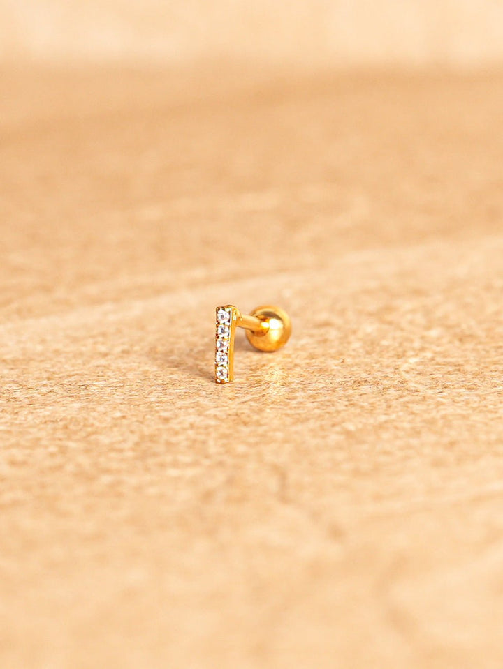 Letter Mini Earrings - Gold Plated