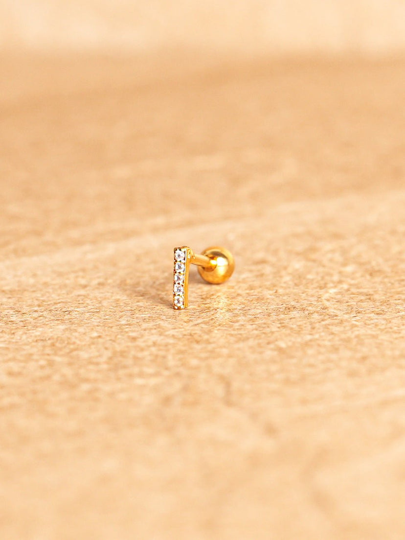 Letter Mini Earrings - Gold Plated