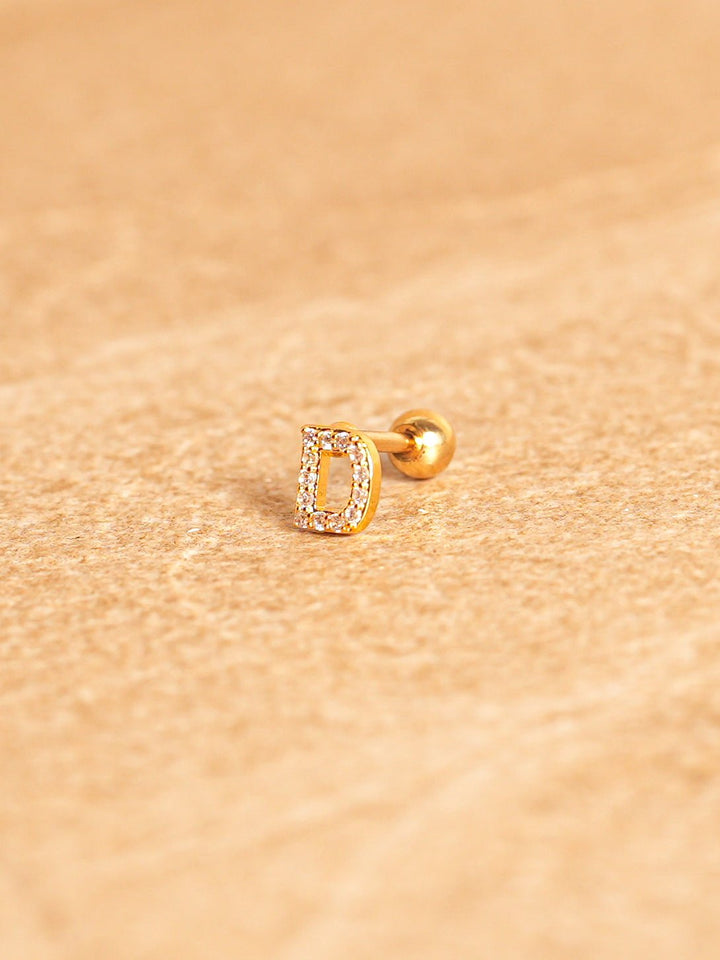 Letter Mini Earrings - Gold Plated