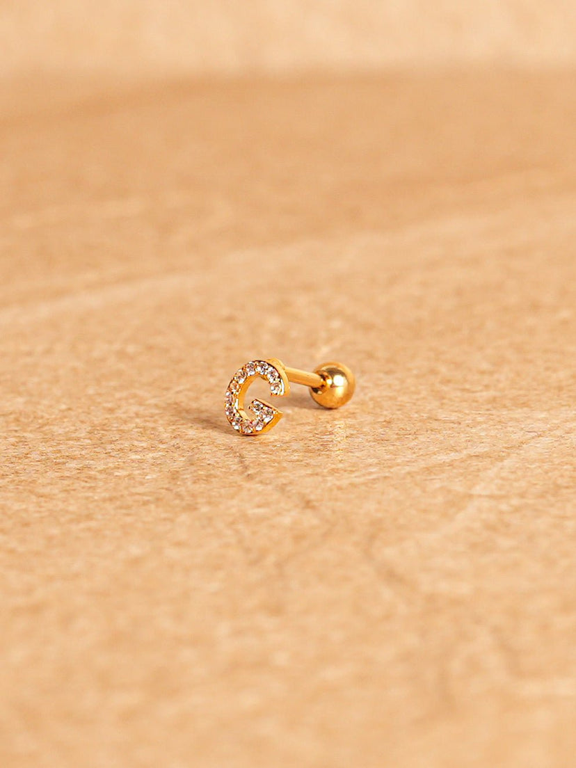 Letter Mini Earrings - Gold Plated