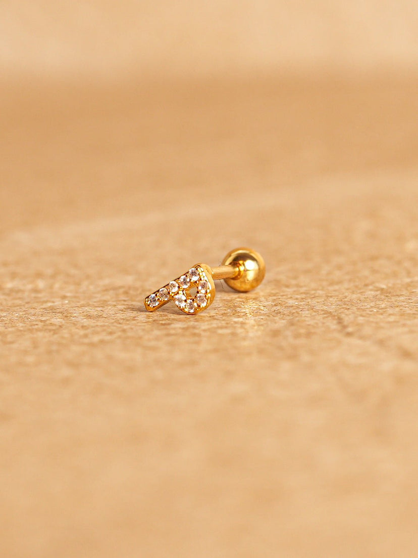 Letter Mini Earrings - Gold Plated