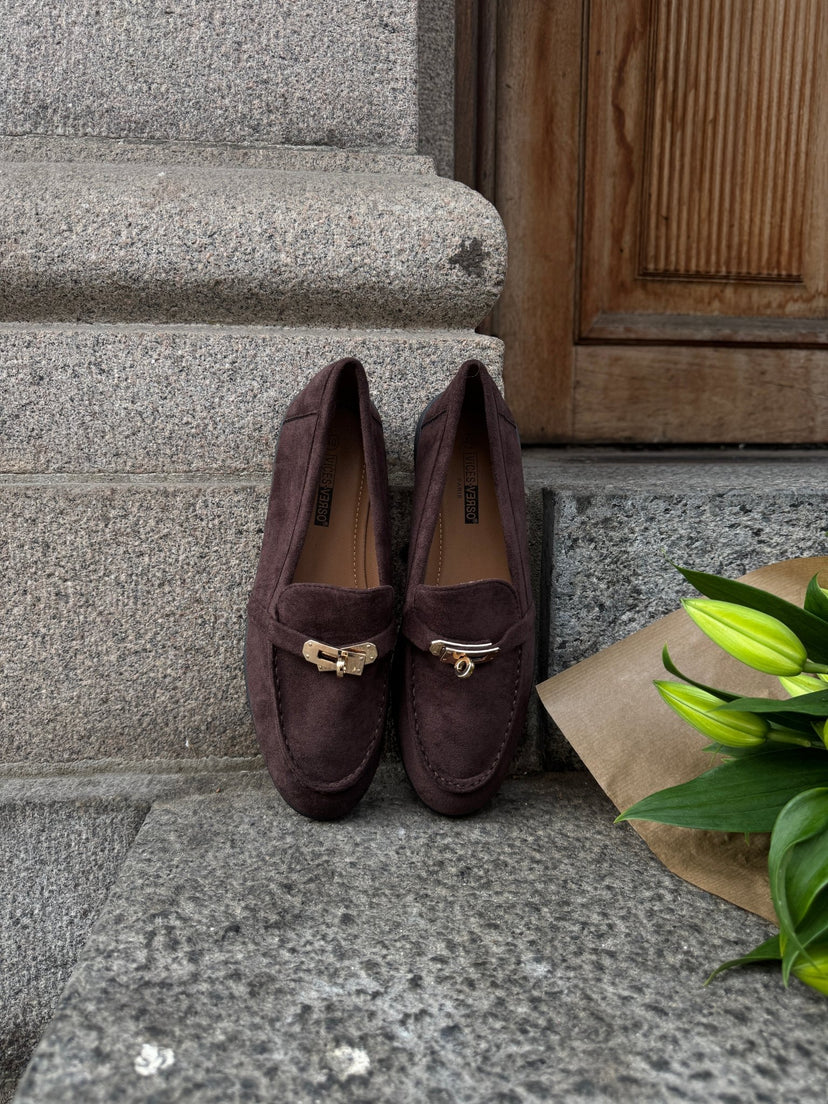 Lianna Buckle Loafers - Chocolate Brown
