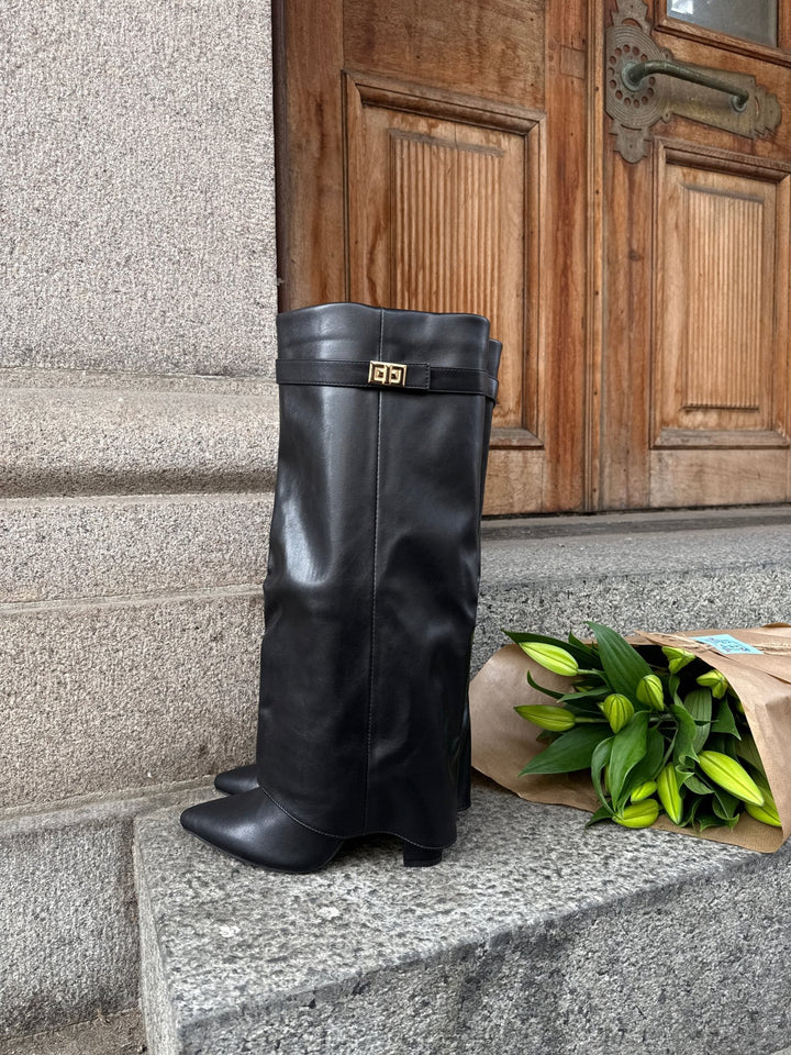 Lillian Faux Leather Boots - Black