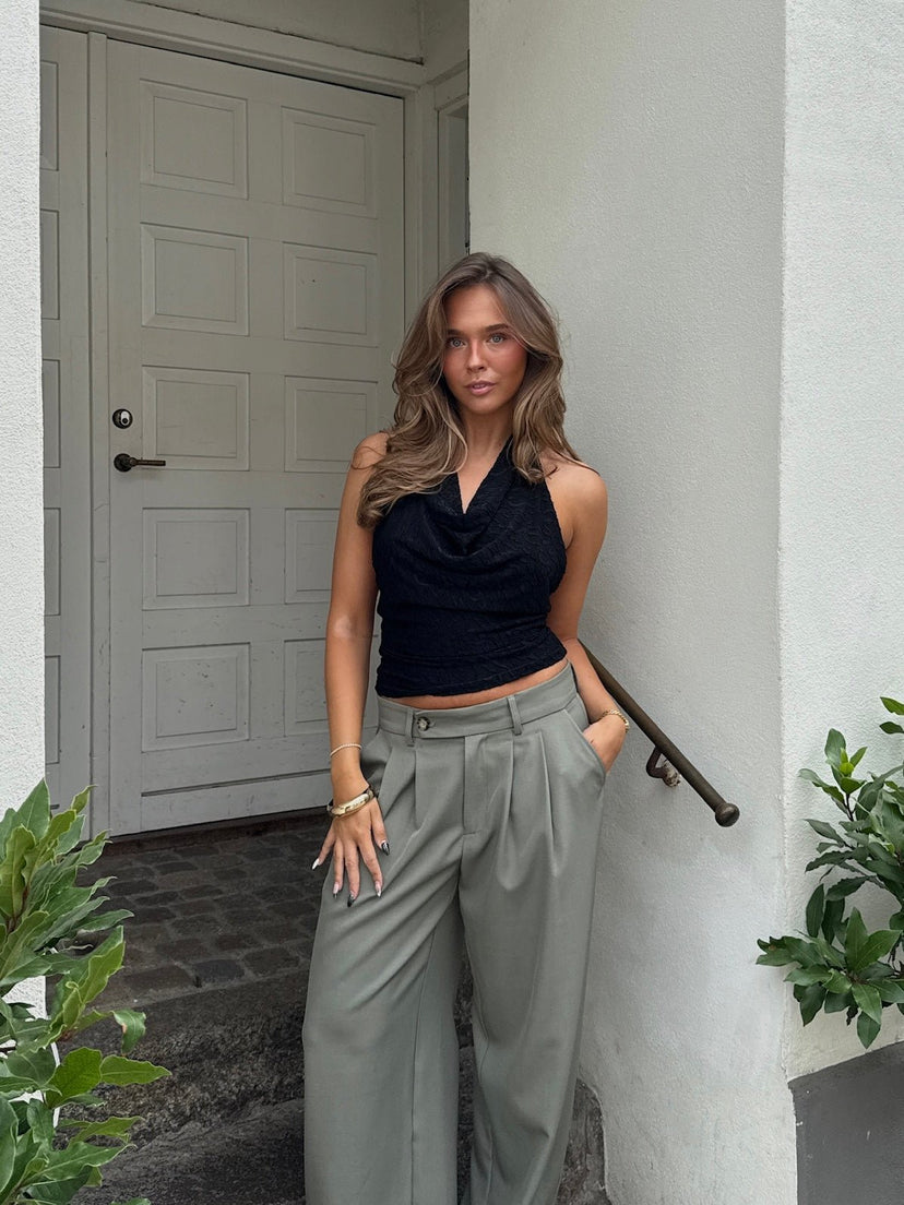 Lina Waterfall Zebra Top - Black